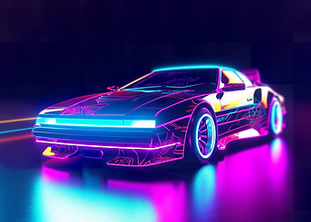 Futuristic Car Vaporwave