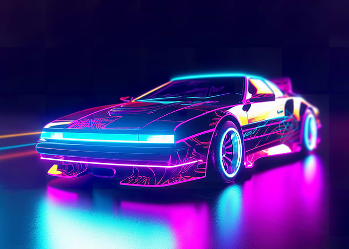 Futuristic Car Vaporwave