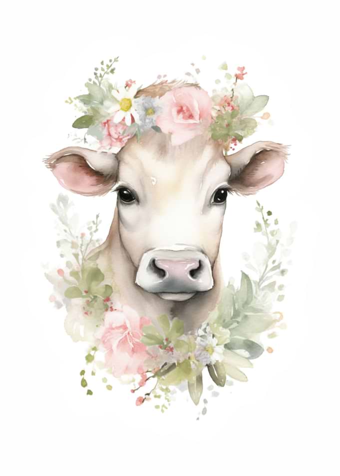 Watercolor Cow