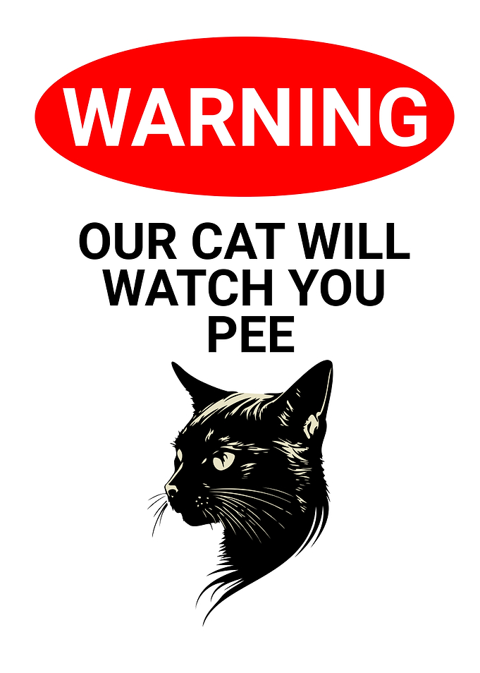 FUNNY BLACK CAT PEE