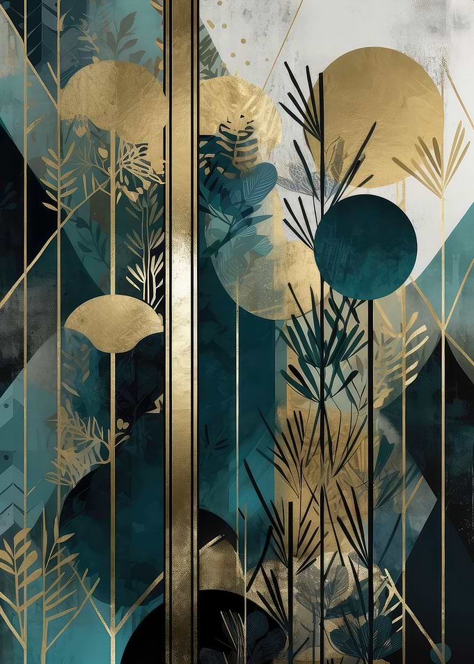 Golden Green Abstract