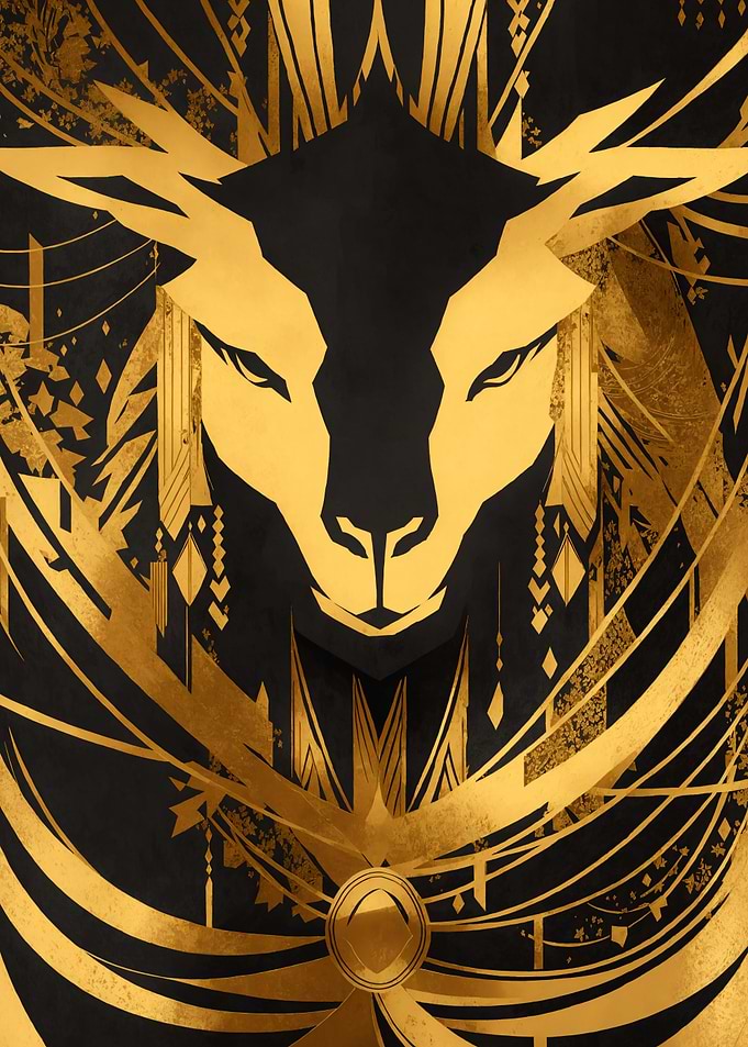 Portrait of a golden llama