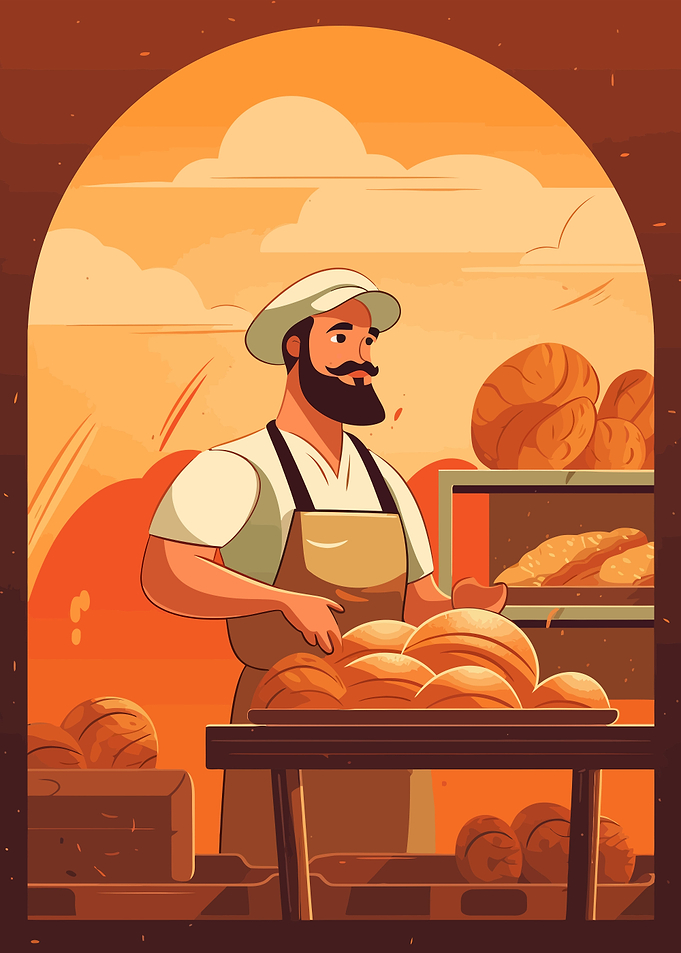 Baker make bread