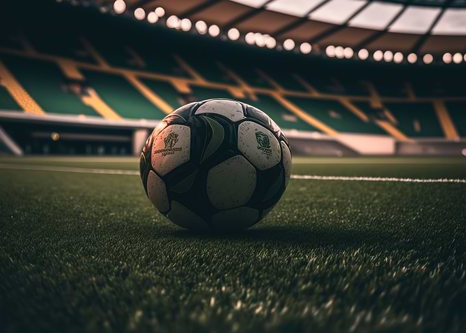 Soccer ball in grass