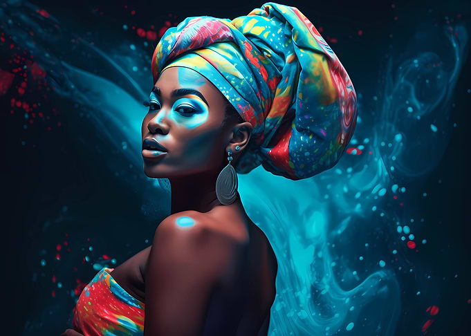 African model bodypainted