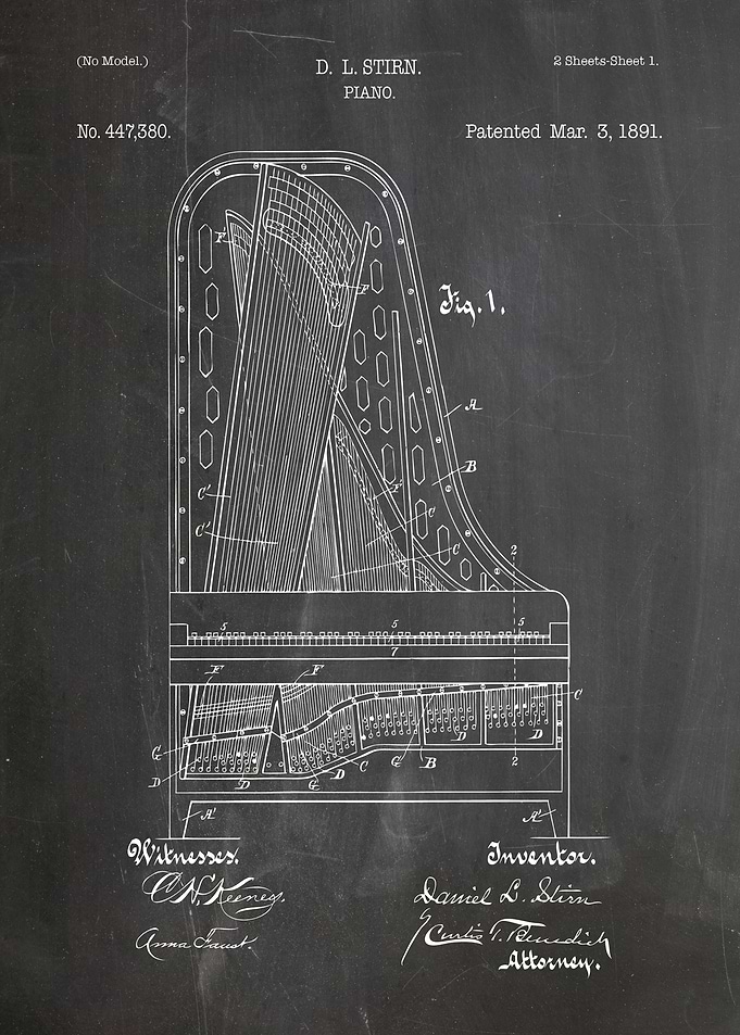Piano patent 1891