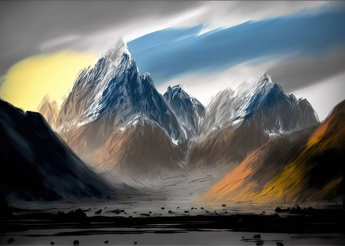 Mountains sunset