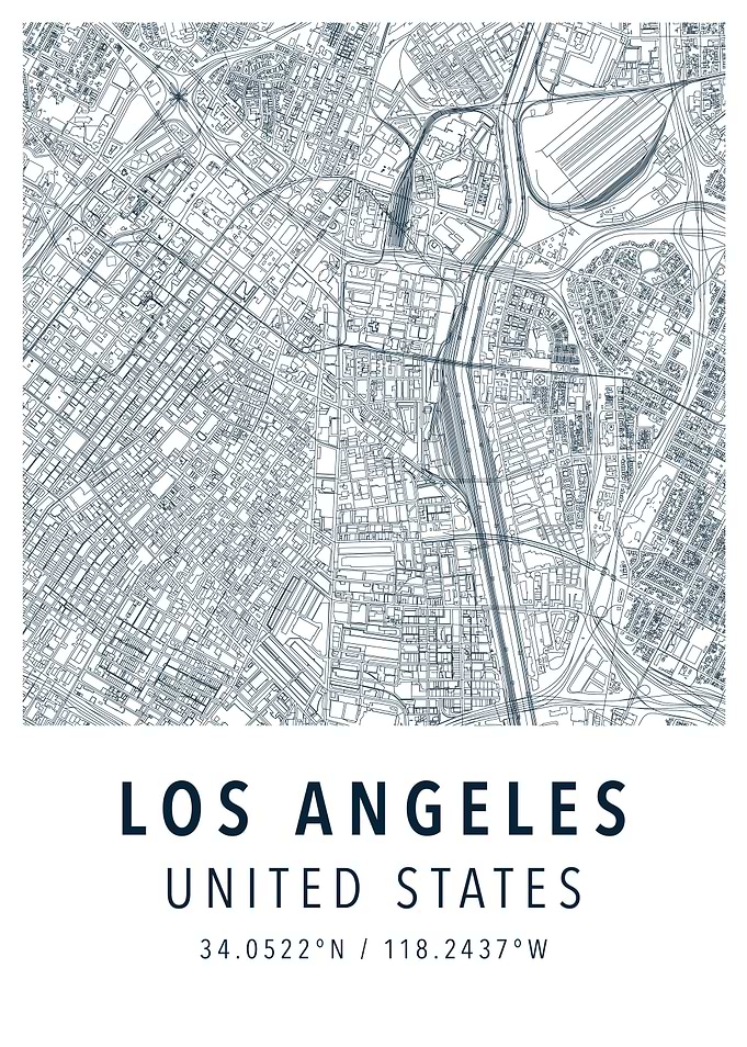 los angeles simple map