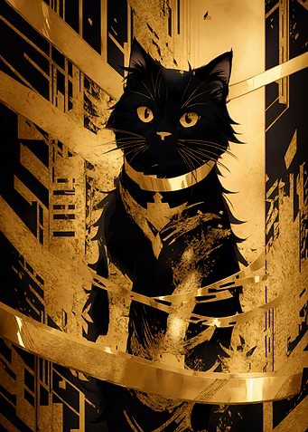 Abstract black cat