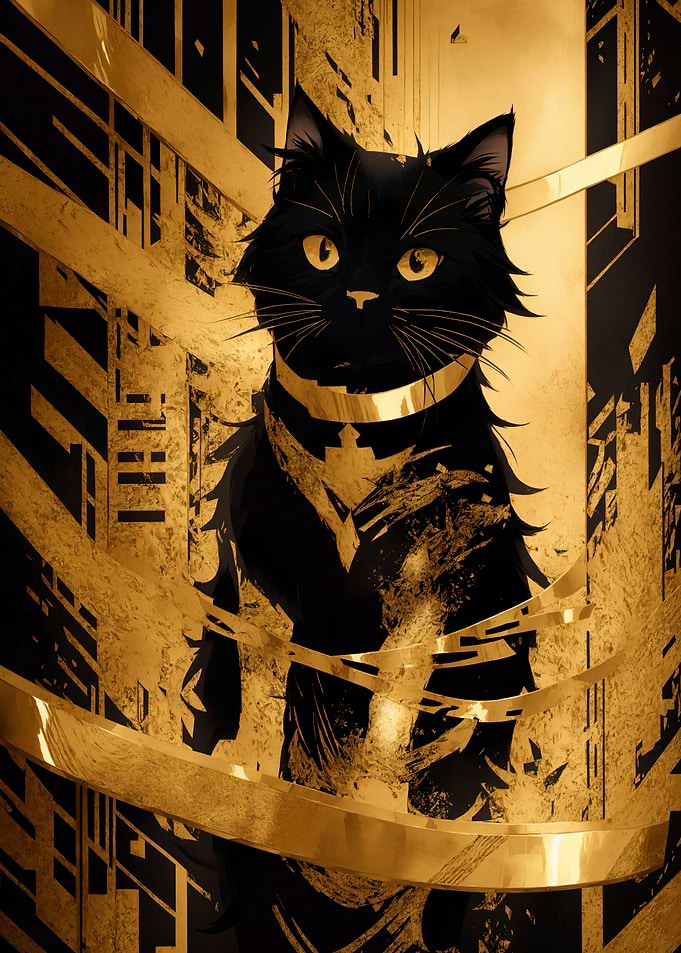 Abstract black cat