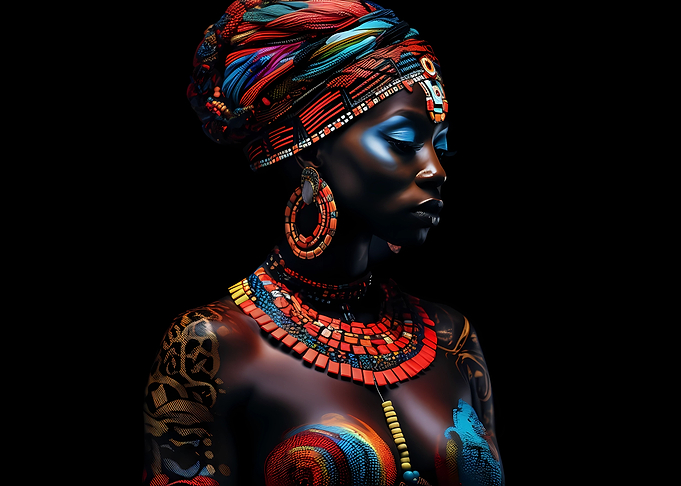 African model bodypainted