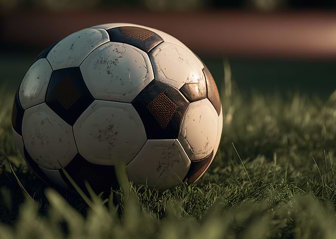 Soccer ball in grass