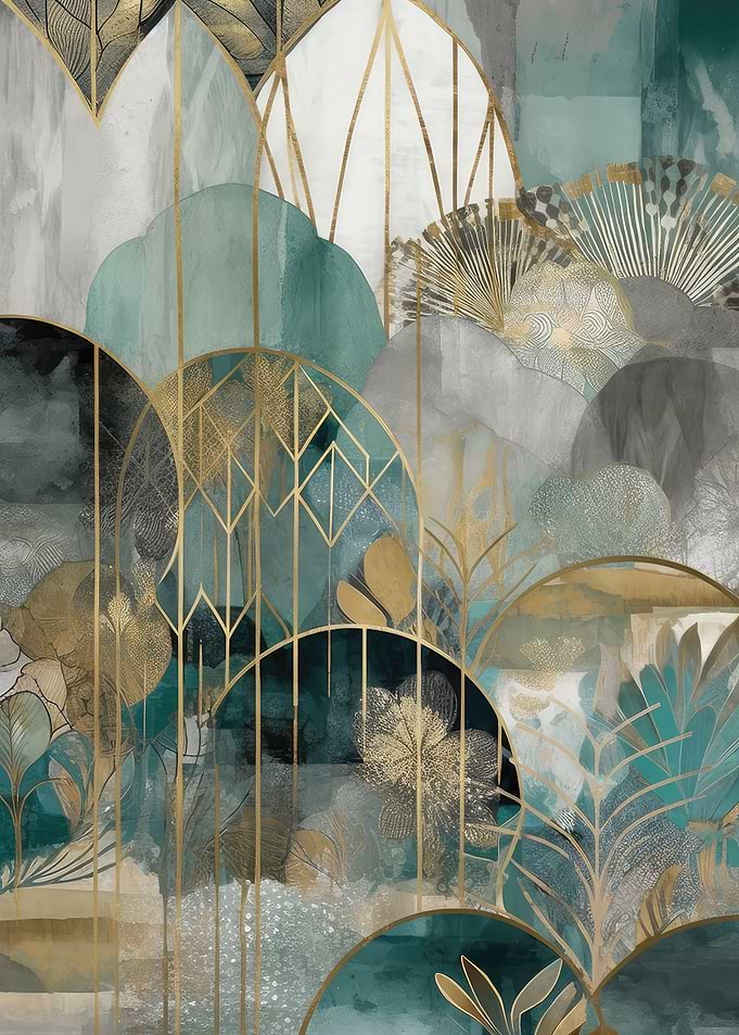 Green Gold Abstraction