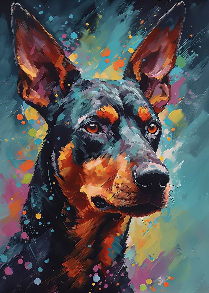 German Pinscher painting