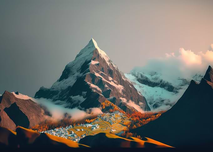 Mountains sunset