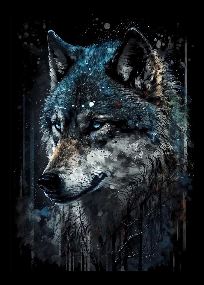 Colorful Wolf Glases Nerd