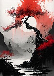 Watercolor chinese style