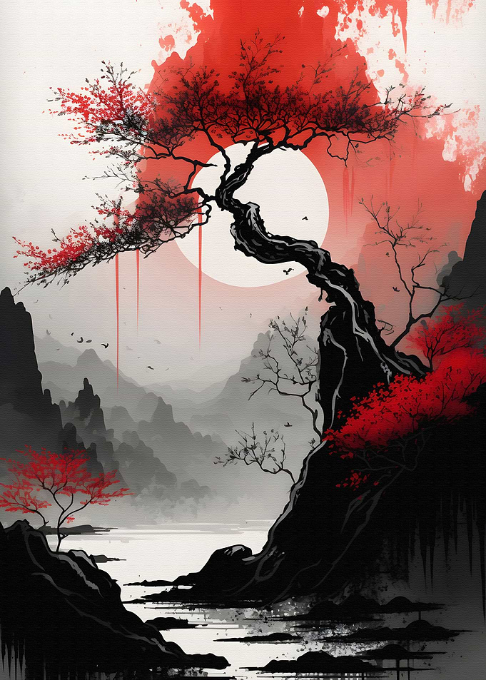 Watercolor chinese style