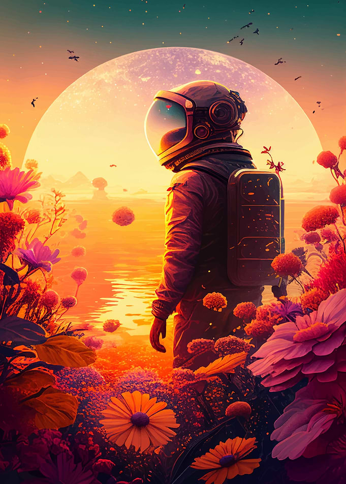 Astronaut retro space