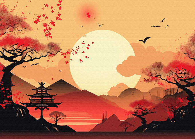 Painting of mountains