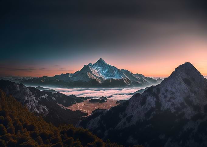 Mountains sunset