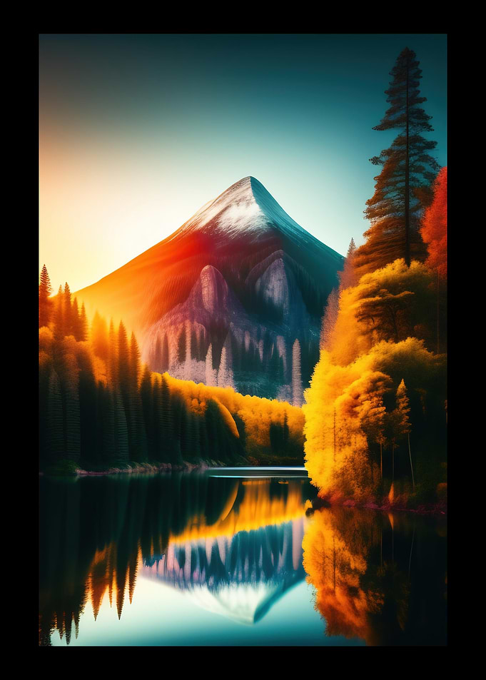 Elegant River And Mountain