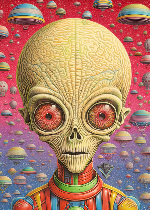 Attack from Mars — metal poster wall art