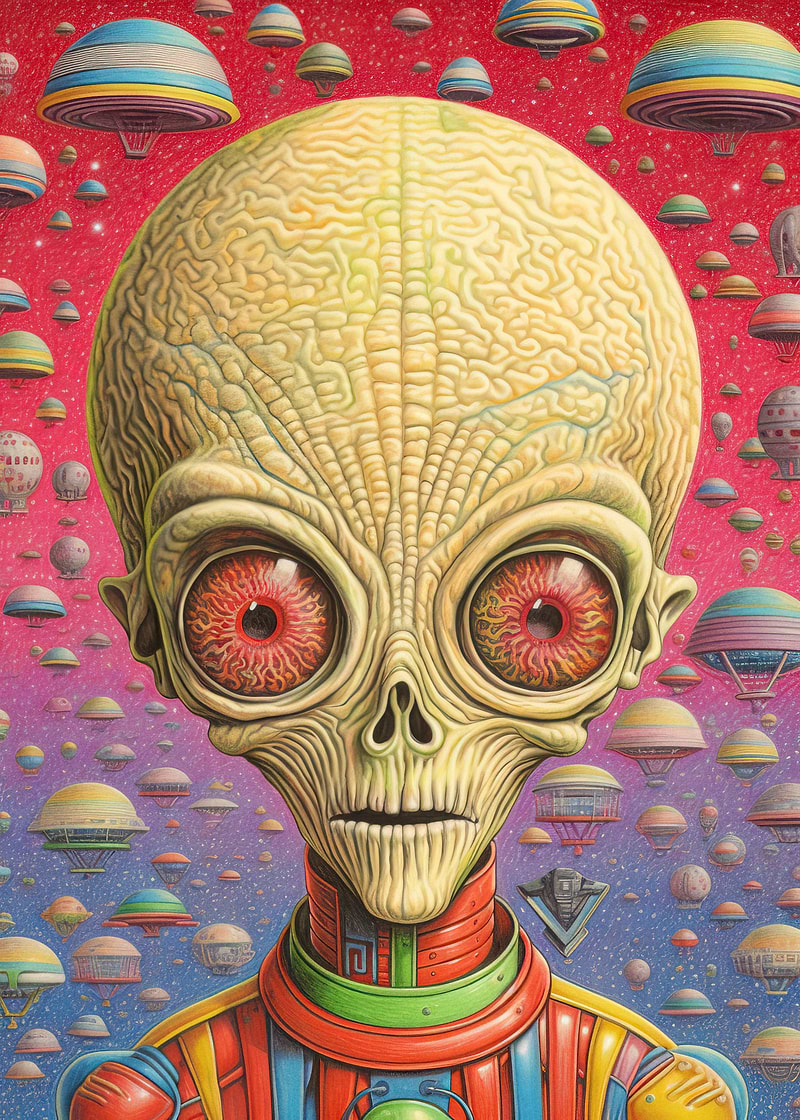 Attack from Mars — metal poster wall art