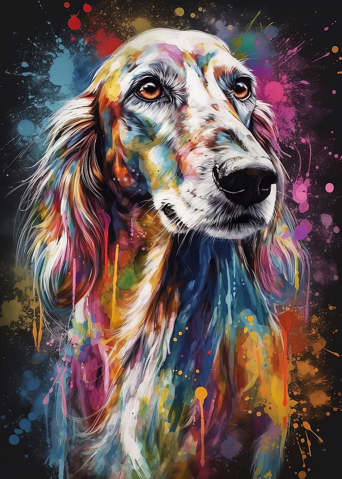 Saluki painting