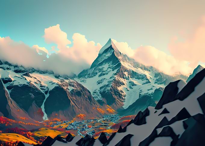 Mountains sunset