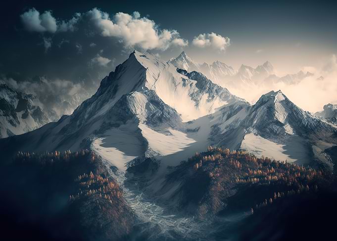 Mountains sunset