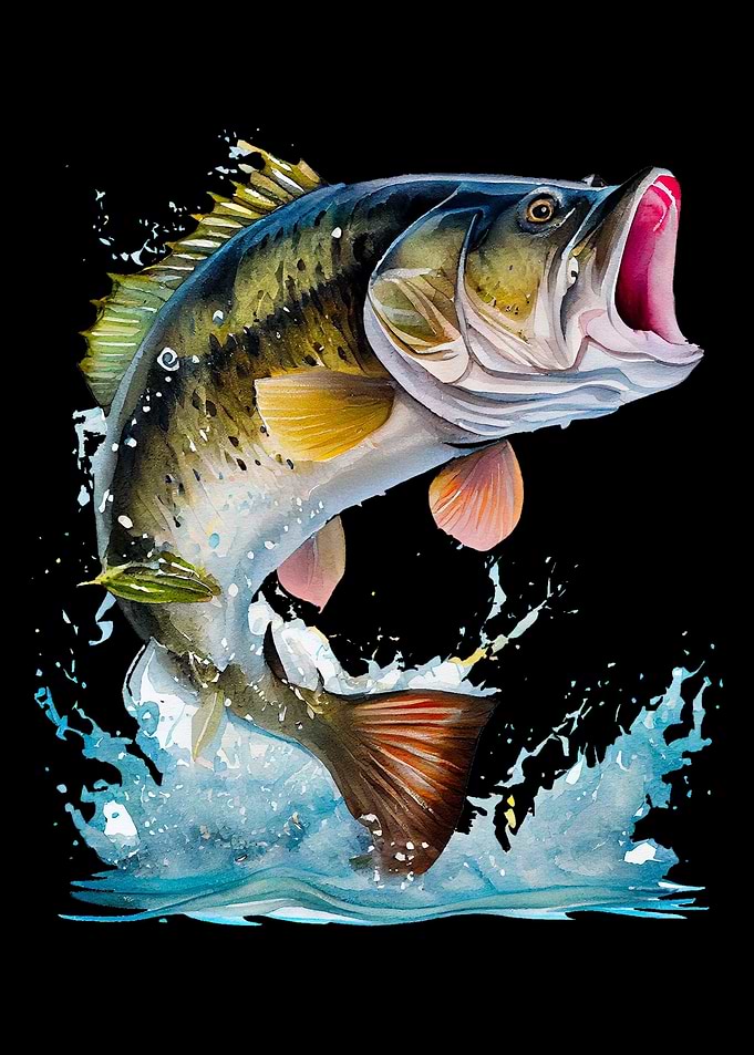 Bass Fishing Splash Water