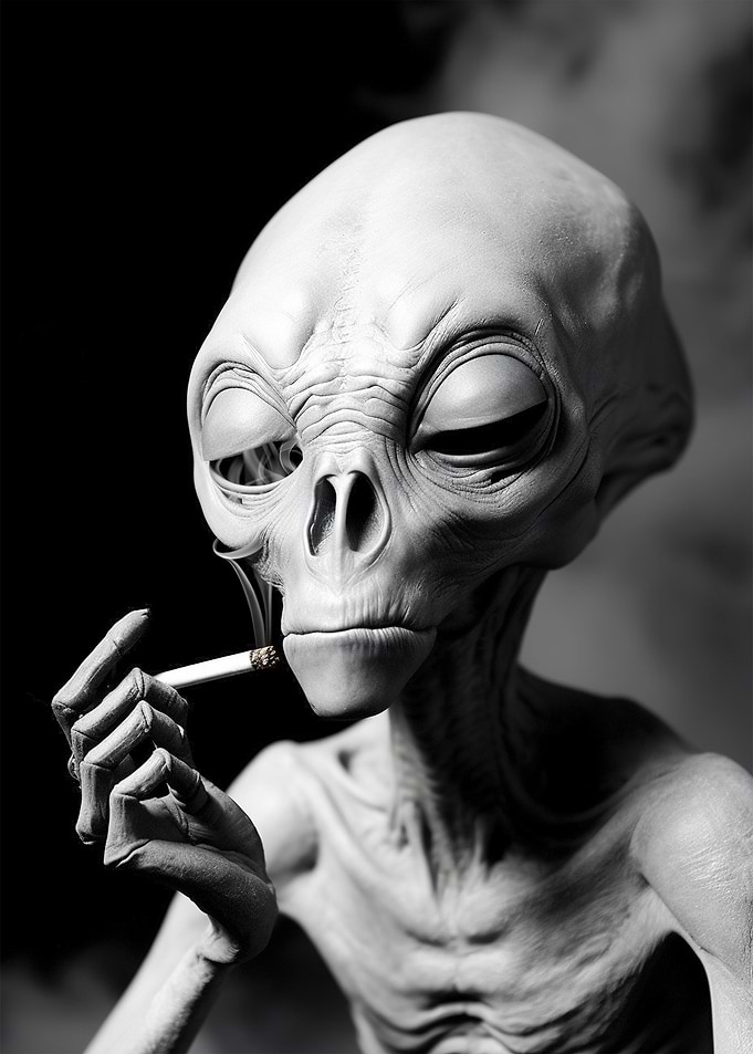 Smoking alien