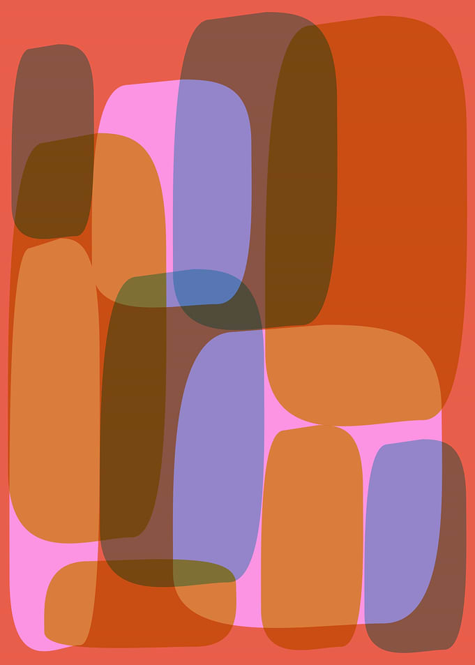 Mid Mod Shapes in Orange