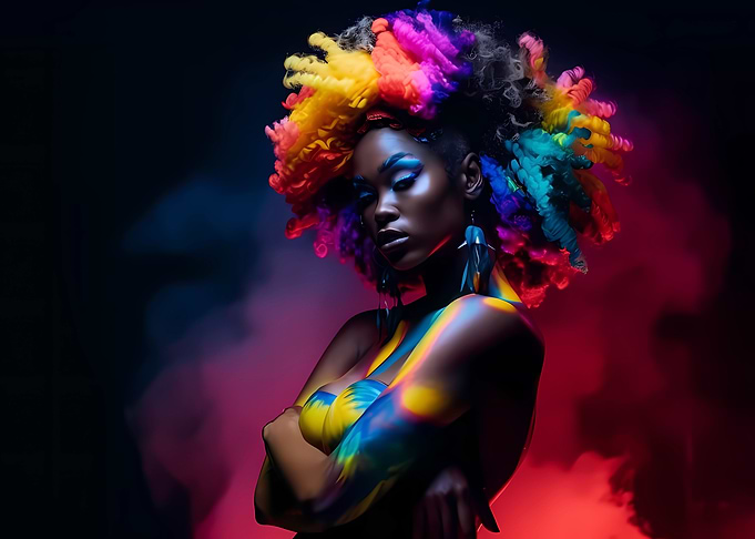 African model bodypainted
