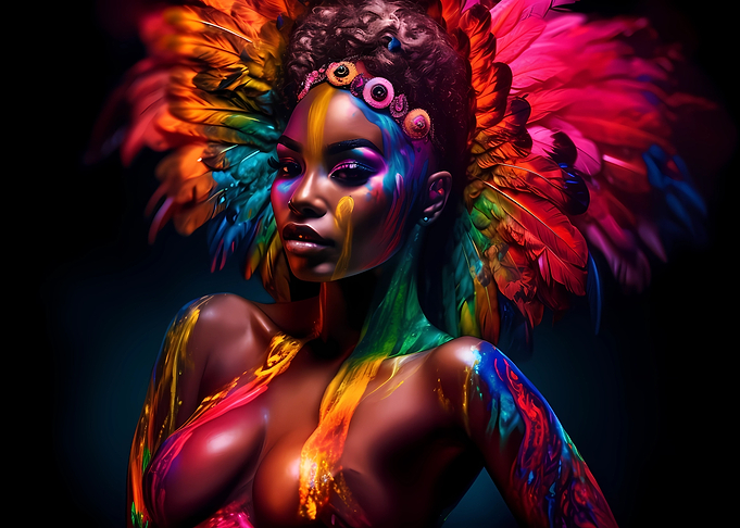 African model bodypainted