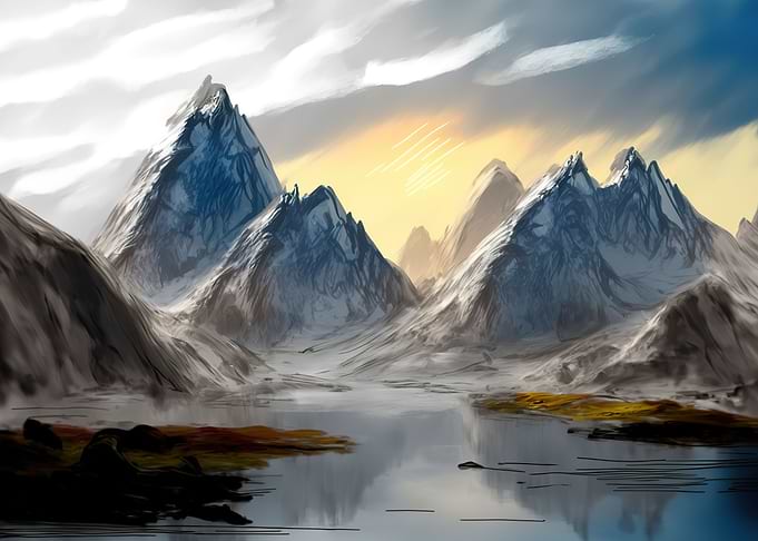 Mountains sunset
