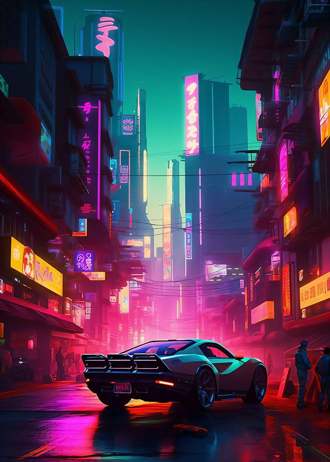 Cyberpunk Tokyo Car