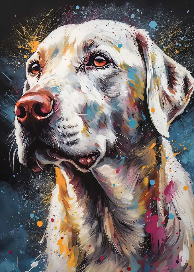 White Labrador painting
