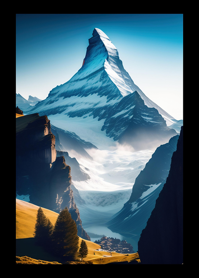 Edgy SnowCapped Mountain
