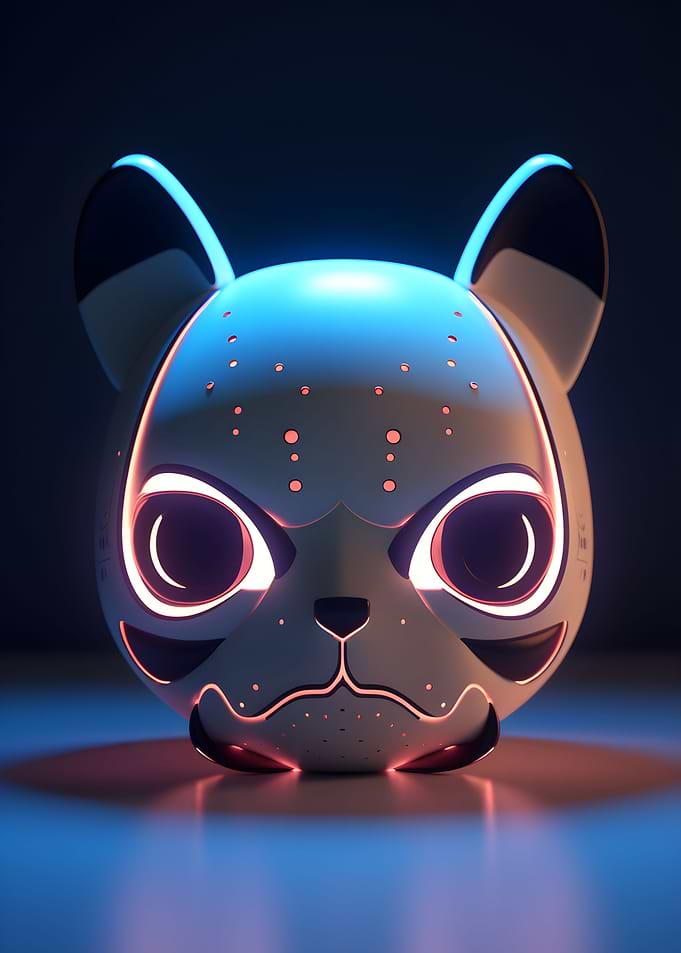 Fluorescent UV Panda Mask