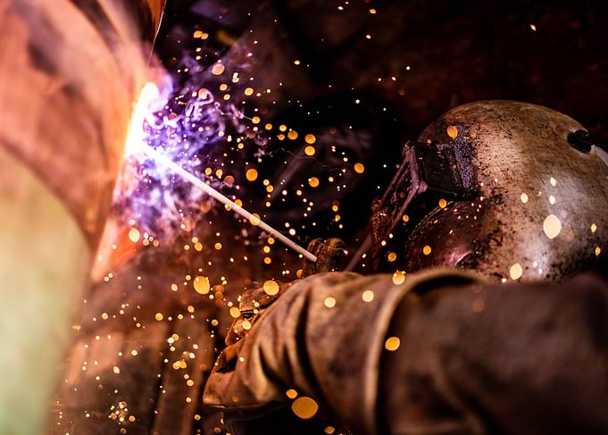 Pipeline welder colourful