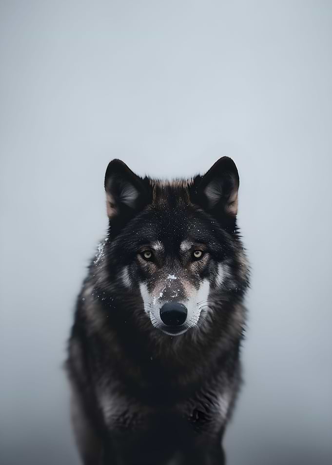 Arctic Black Snow Wolf