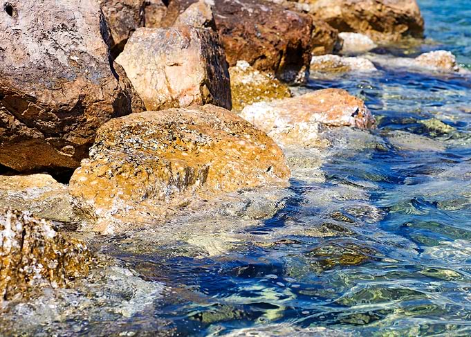 Sea summer rocks close up