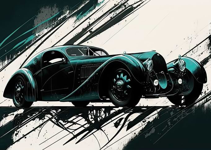 Bugatti type 57 drawing