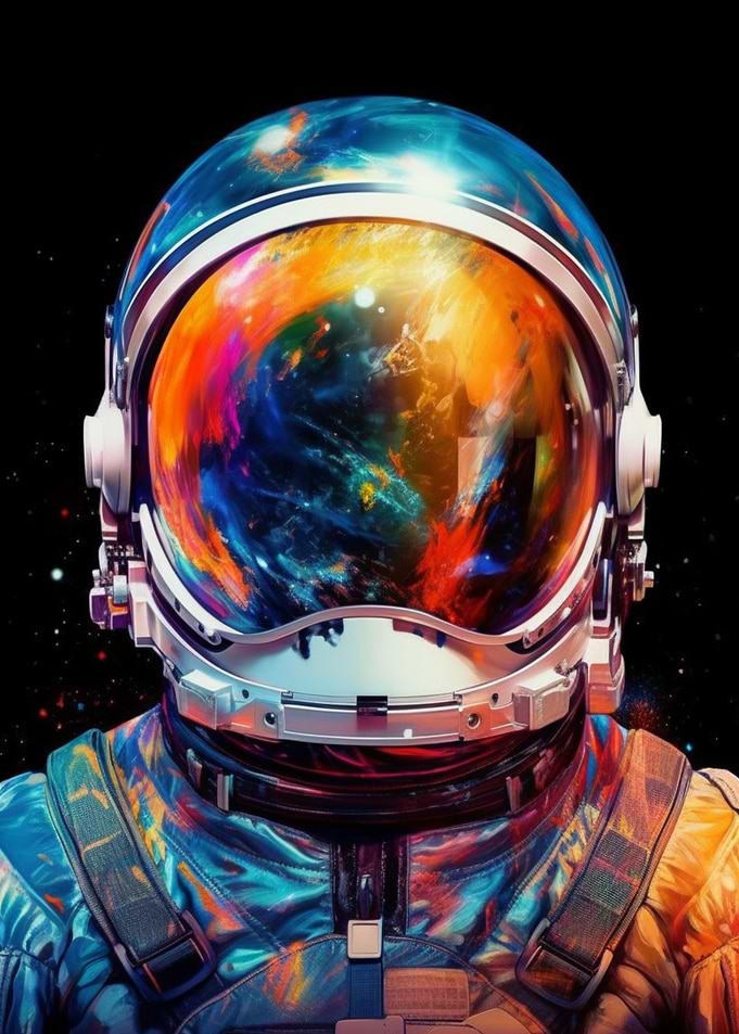 watercolor astronaut
