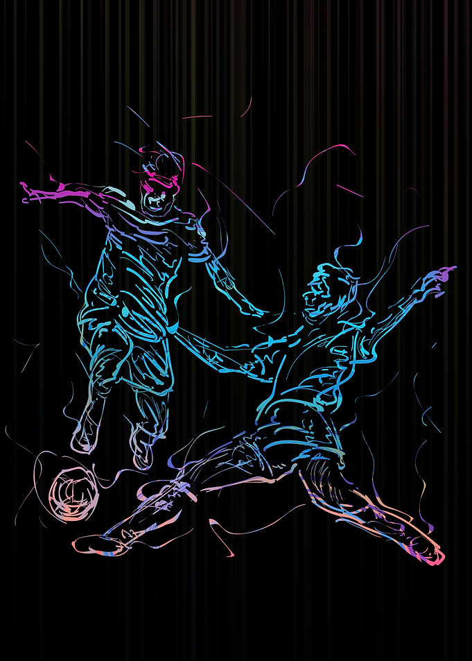 Two soccer players