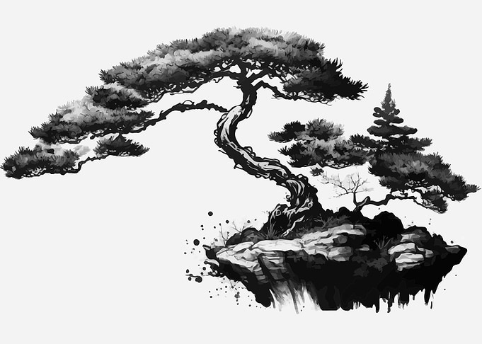 Bonsai pine tree