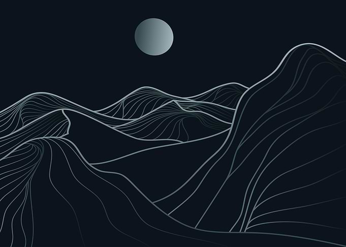 Mountain line art