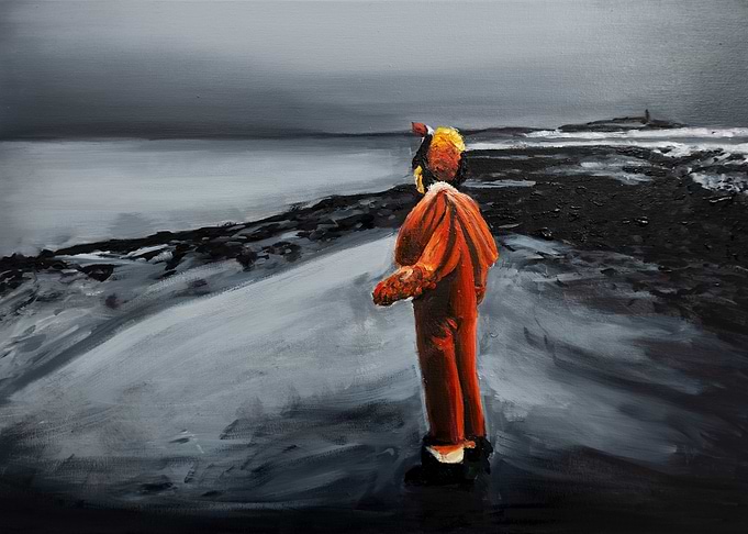 Clown in a landscape